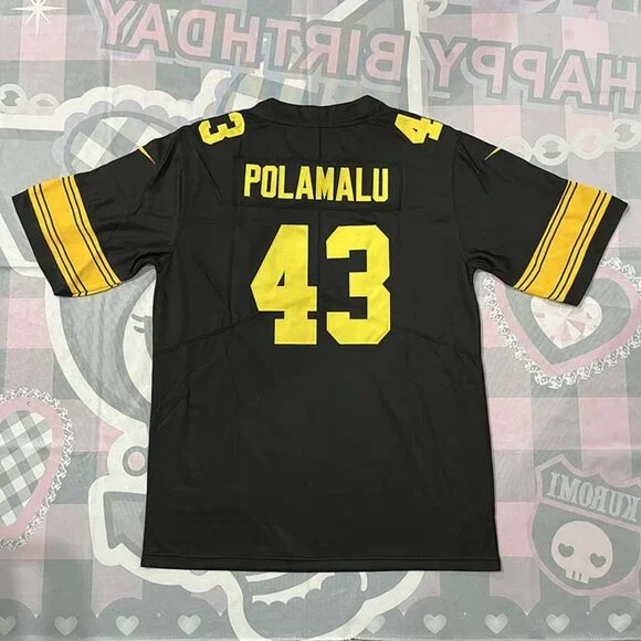 NFL Pittsburgh Steelers Black Jersey #43 POLAMALU